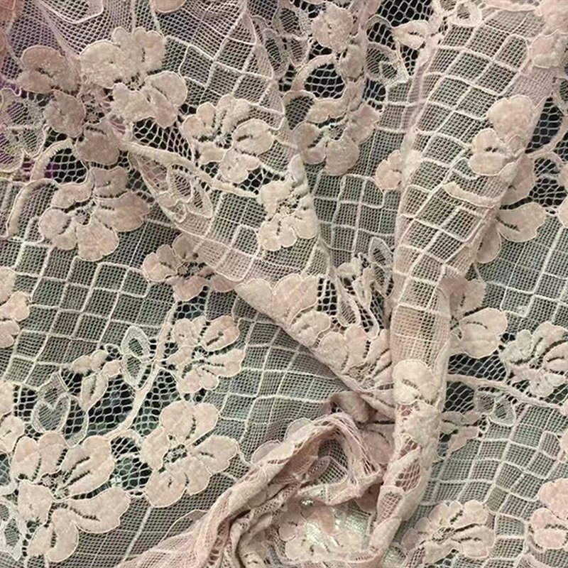 Dress Lace Trim Polyester Brushed Lace Fabric for Women's Wear Wholesa 7
